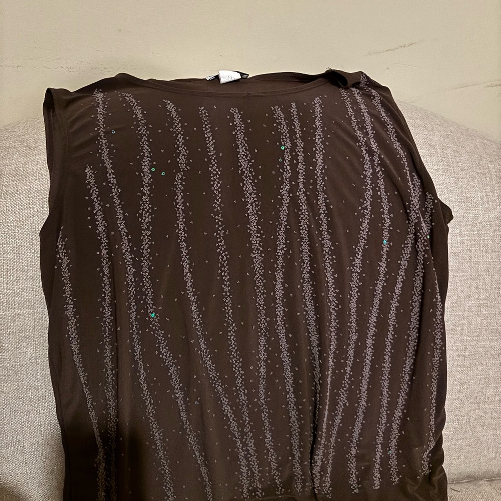Stylish Brown Patterned Tank Top - image 1